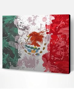 Abstract Mexico Flag Paint By Number