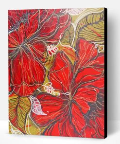 Abstract Red Flower Paint By Number
