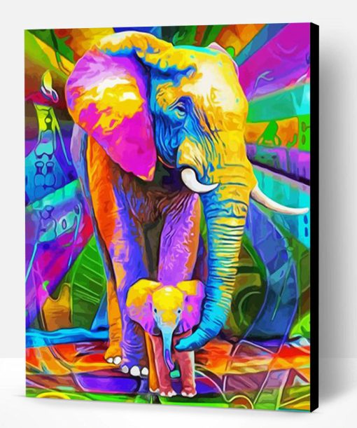 Abstract Elephants Paint By Number