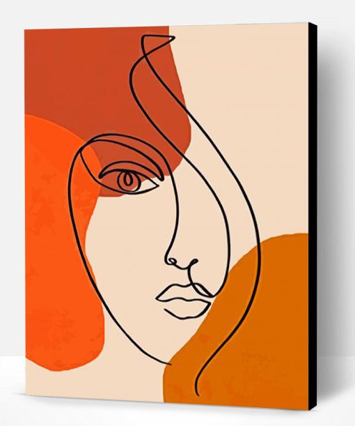 Abstract Shape Face Line Art Paint By Number