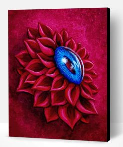 Aesthetic Blue Eye Flower Paint By Number