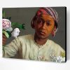 African Black Woman With Flowers Paint By Number