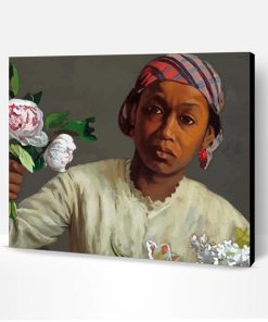 African Black Woman With Flowers Paint By Number