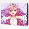 Anime Girl Pink Hair Paint By Number