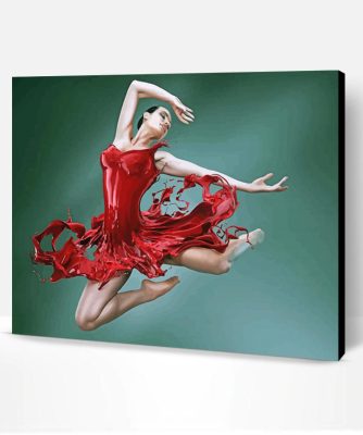 Ballerina In Red Paint By Number