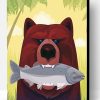 Bear Eats Fish Paint By Number