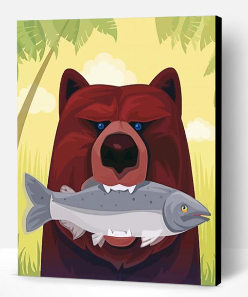 Bear Eats Fish Paint By Number