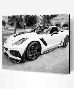 Black And White Corvette ZR1 Paint By Numbers