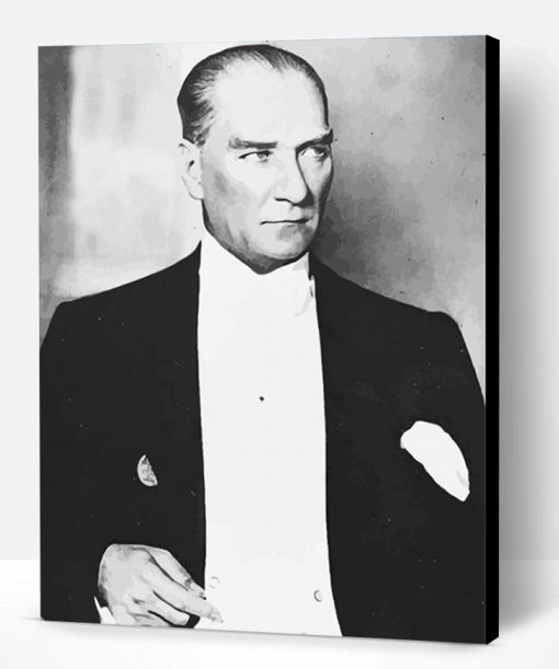 Black And White Mustafa Kemel Ataturk Paint By Number