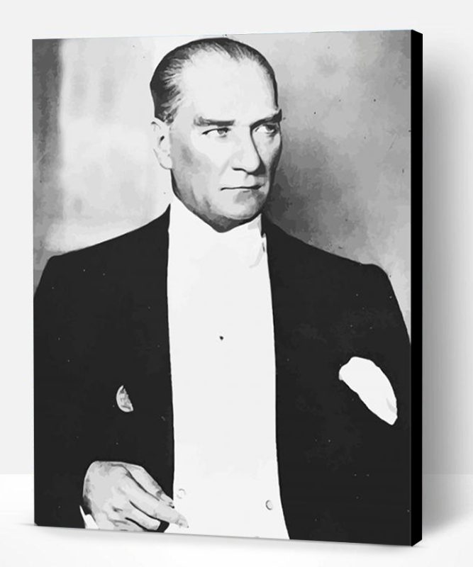 Black And White Mustafa Kemel Ataturk Paint By Number
