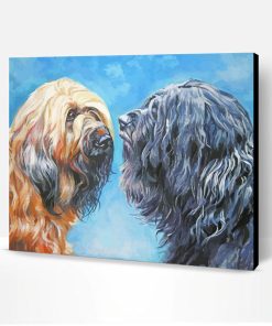Black And Brown Briard Dogs Art Paint By Number