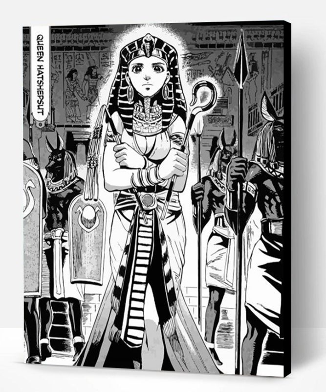 Black and White Egypt Manga Character Paint By Numbers