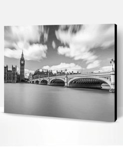 Black And White Westminster Bridge Paint By Number