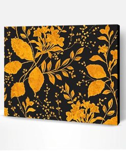 Black And Gold Flowers Paint By Number