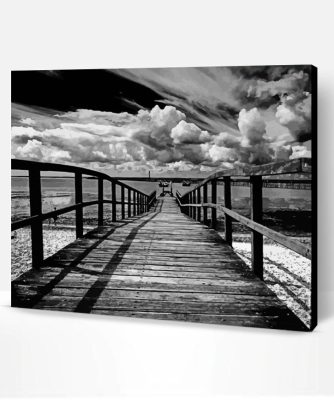 Black And White Southend On Sea Pier Paint By Number