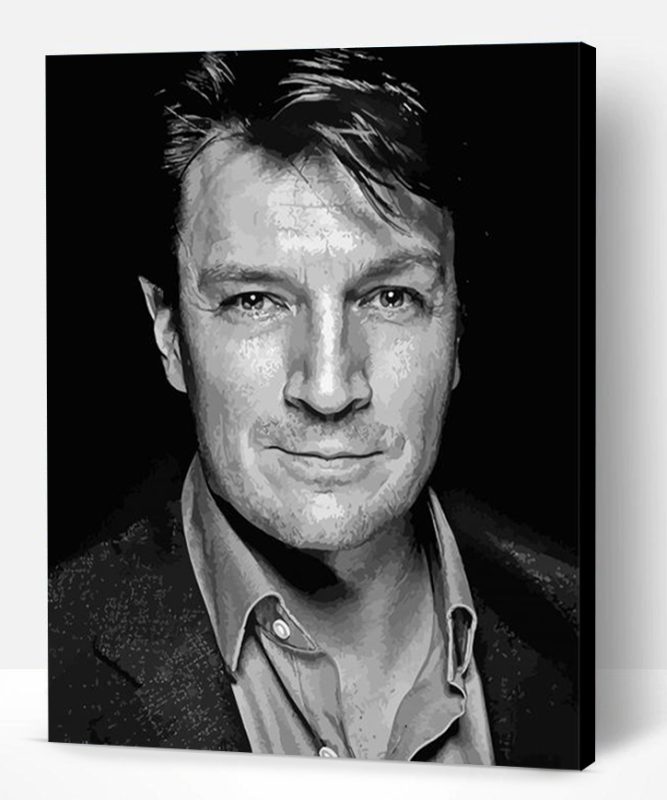 Black And White Nathan Fillion Paint By Number