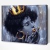 Black Queen With Crown Paint By Number