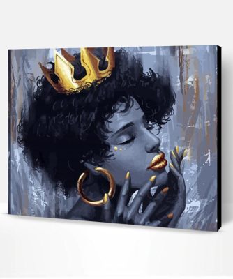 Black Queen With Crown Paint By Number