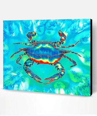 Blue Crab Under Water Art Paint By Numbers