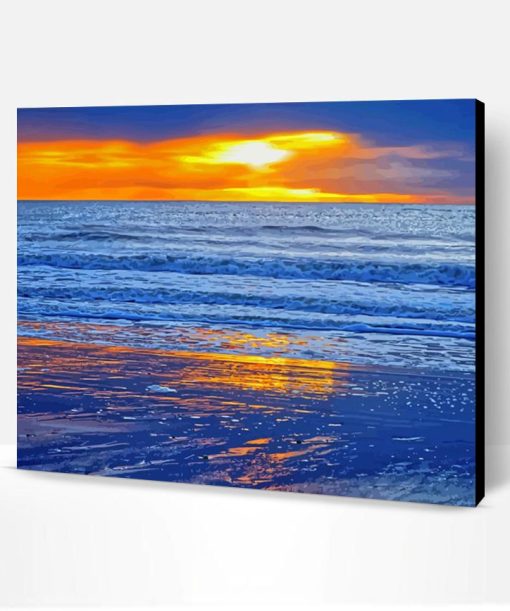 Bridlington Beach At Sunset Paint By Number