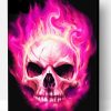 Burning Pink Skull Paint By Number