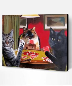 Cats Playing Poker Paint By Numbers