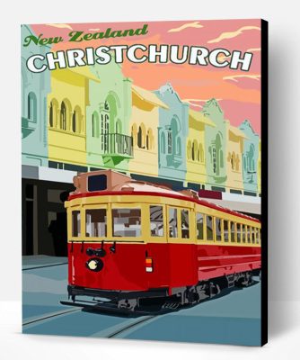 Christchurch New Zealand Poster Paint By Numbers