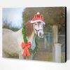 Christmas Horse With Wreath Paint By Number