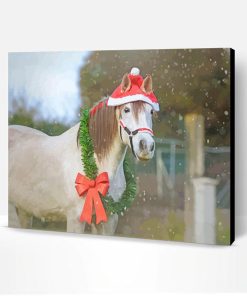 Christmas Horse With Wreath Paint By Number