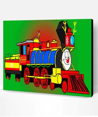 Christmas Train Illustration Art Paint By Number