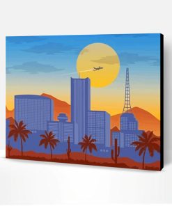 City of Phoenix Skyline Illustration Paint By Numbers