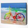 Colorful Bicycle On Beach Paint By Numbers