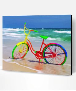 Colorful Bicycle On Beach Paint By Numbers