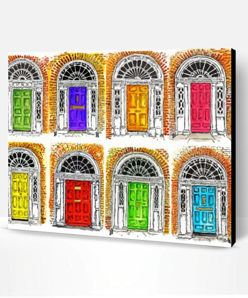 Colorful Irish Doors Art Paint By Numbers