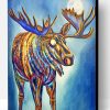 Colorful Moose And Moon Paint By Number