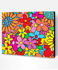 Colorful Hippie Flowers Art Paint By Number