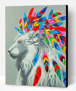 Colorful Lion Feathers Art Paint By Number