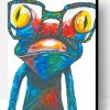 Colorful Lizard With Glasses Paint By Number