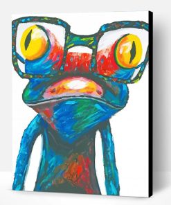 Colorful Lizard With Glasses Paint By Number