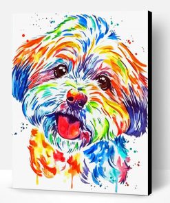 Colorful Shorkie Dog Art Paint By Numbers
