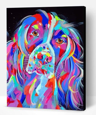 Colorful Springer Spaniel Dog Paint By Number