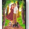 Couple In The Garden With Cats Paint By Numbers