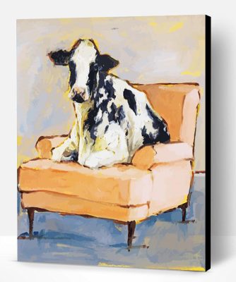 Cow On Chair Art Paint By Numbers