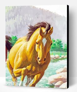 Cute Yellow Horse Paint By Numbers