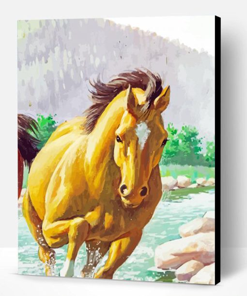 Cute Yellow Horse Paint By Numbers