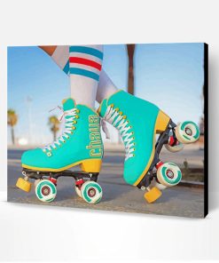 Cyan Rollerblades Paint By Number