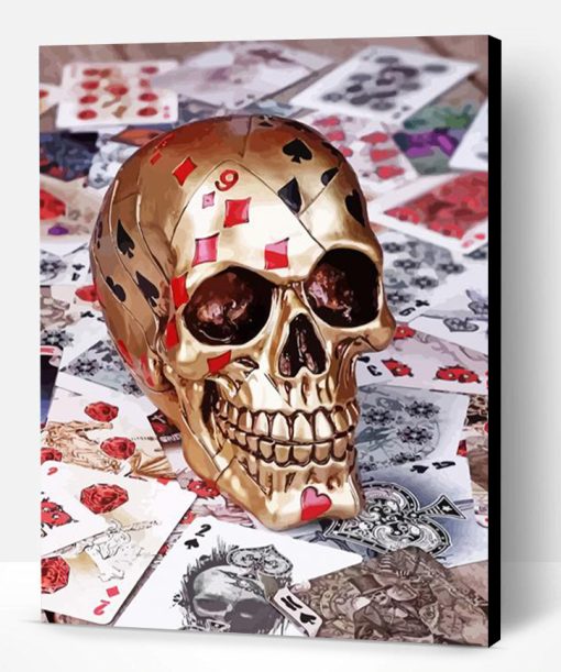 Dead Mans Hand Skull Paint By Numbers