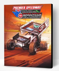 Dirt Track Racing Poster Paint By Number