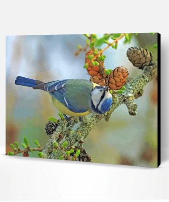 Eurasian Blue Tit On Larch Tree Paint By Number