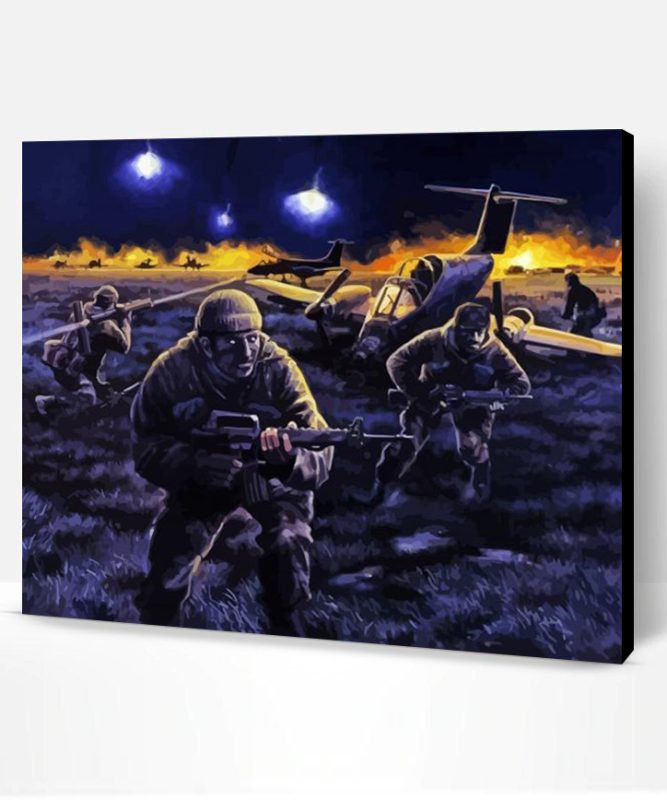Falklands War At Night Art Paint By Number